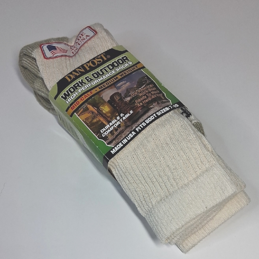 Dan Post Men's Cream Work Socks 7 - 10
